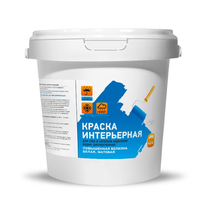 Краска интерьерная акриловая ВД-АК-211-4,2 белая  обычная